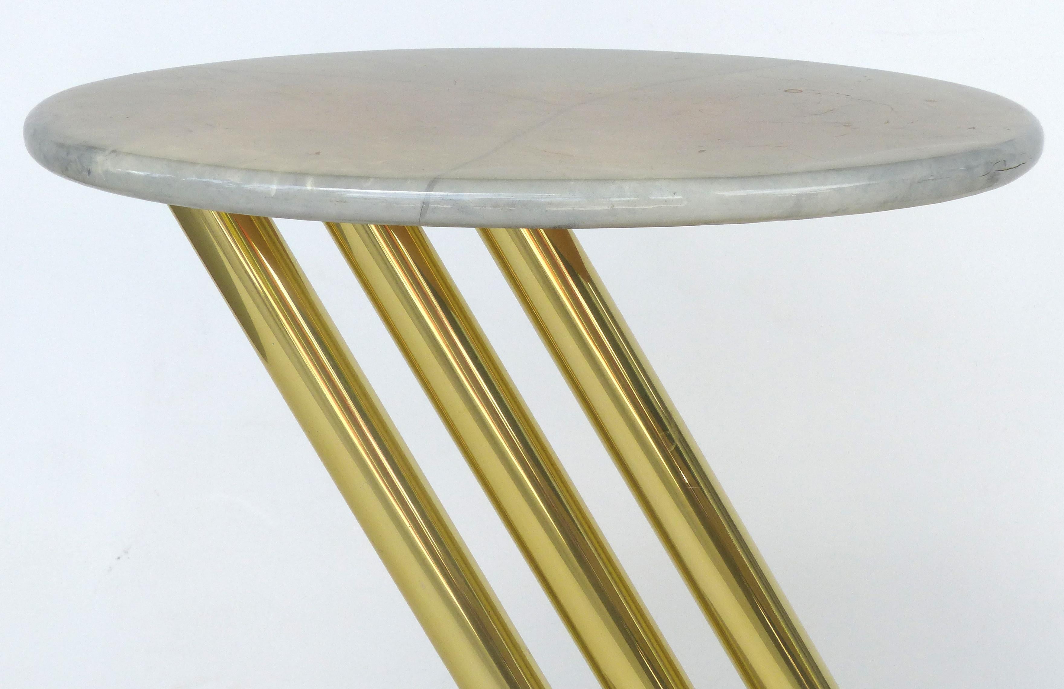 Goatskin & Brass Asymmetrical Side Table 2