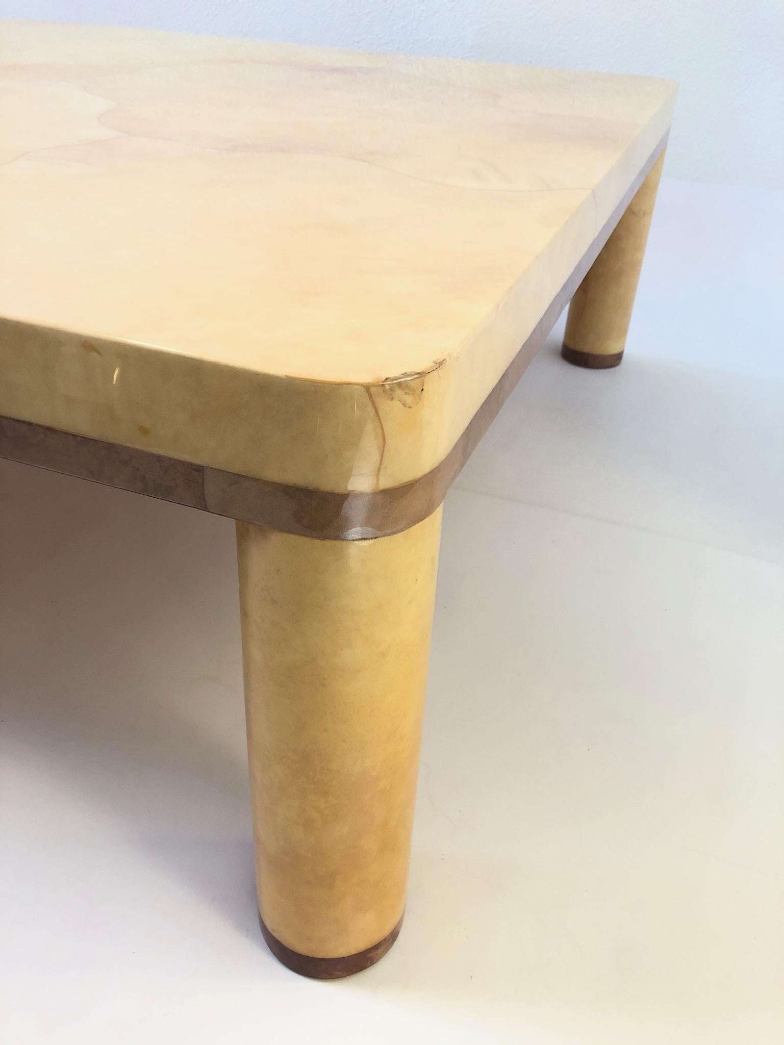 Goatskin Cocktail Table in the style of Karl Springer 4