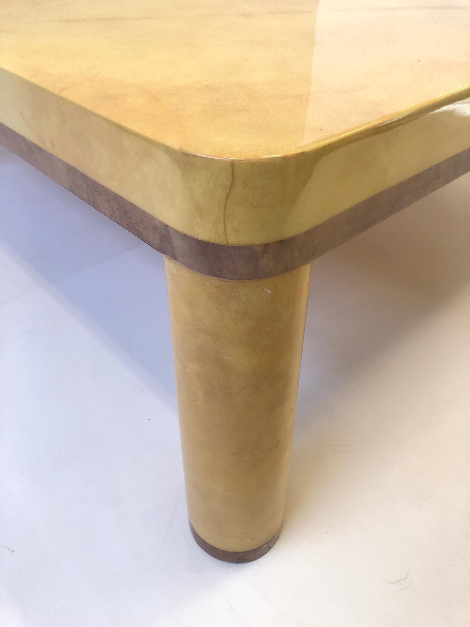 American Goatskin Cocktail Table in the style of Karl Springer