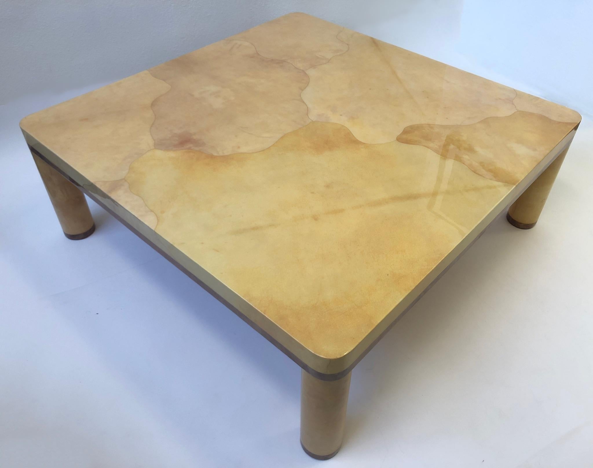 Late 20th Century Goatskin Cocktail Table in the style of Karl Springer