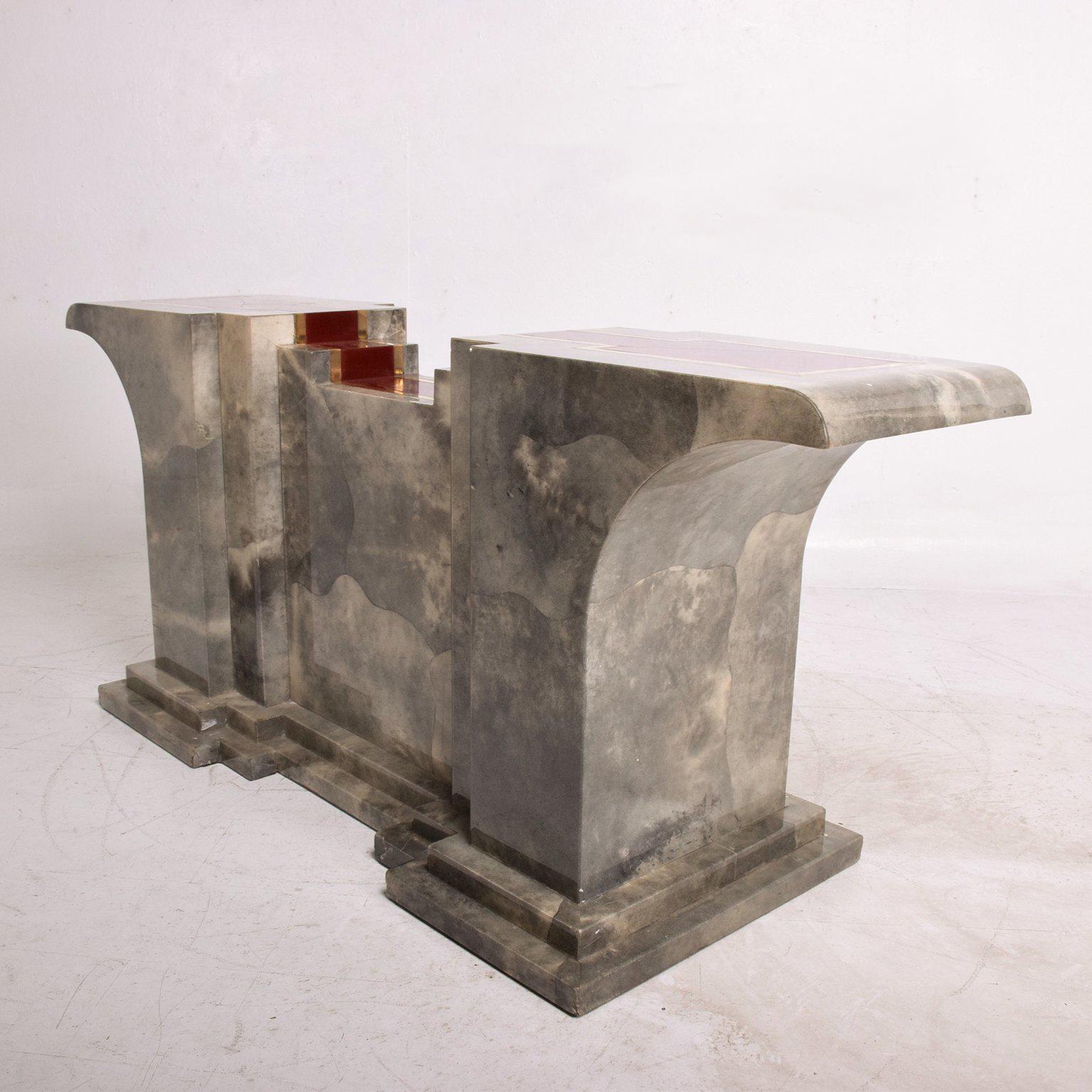 Mid-Century Modern Goatskin Console Table after Aldo Tura