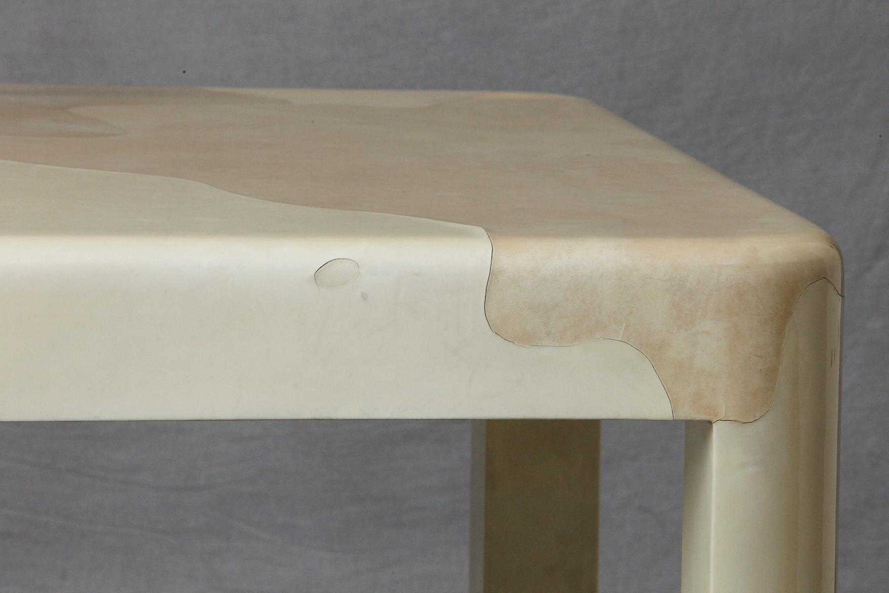 Goatskin Covered Square Dining Table by Karl Springer 5