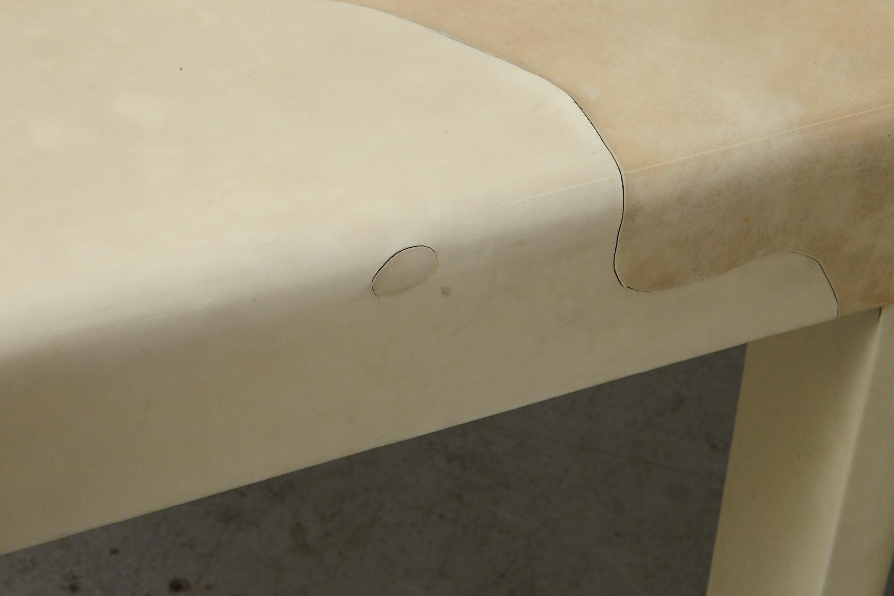 Goatskin Covered Square Dining Table by Karl Springer 6