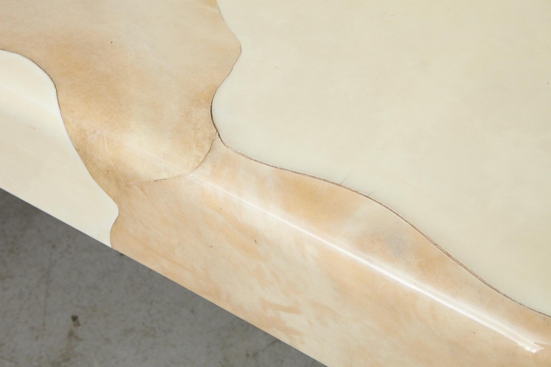 Goatskin Covered Square Dining Table by Karl Springer 7