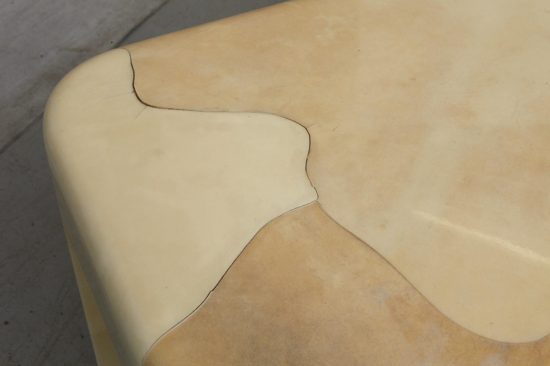 Goatskin Covered Square Dining Table by Karl Springer 9