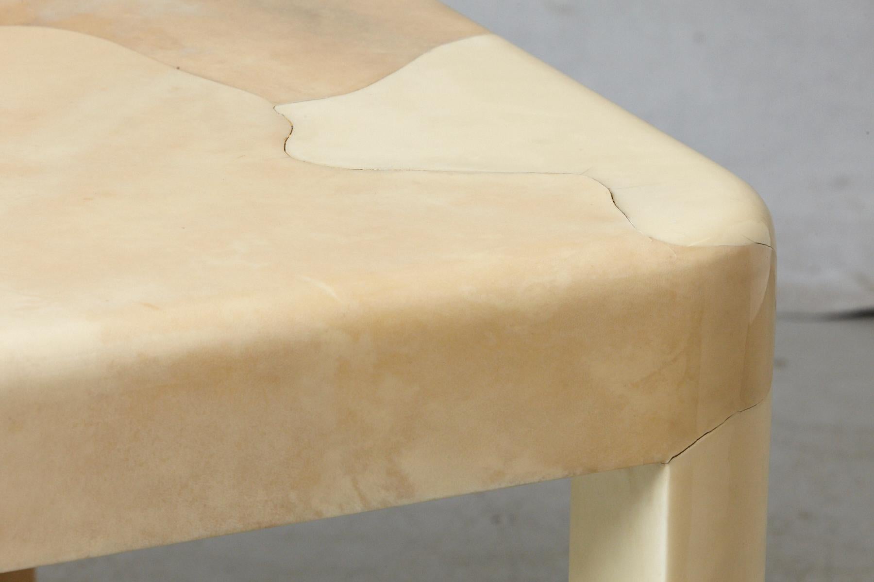 Goatskin Covered Square Dining Table by Karl Springer 10