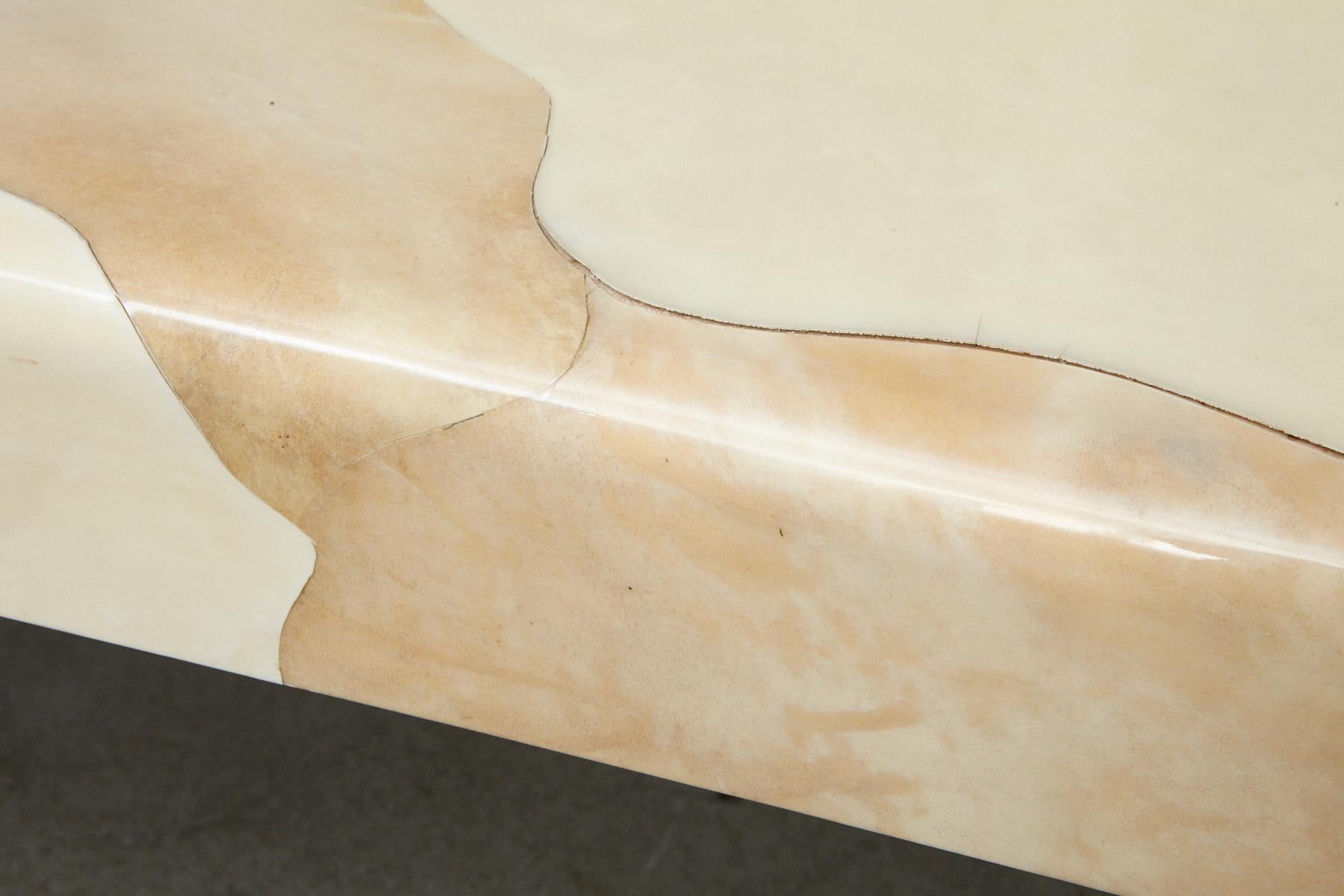 Goatskin Covered Square Dining Table by Karl Springer 12