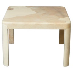 Goatskin Covered Square Dining Table by Karl Springer