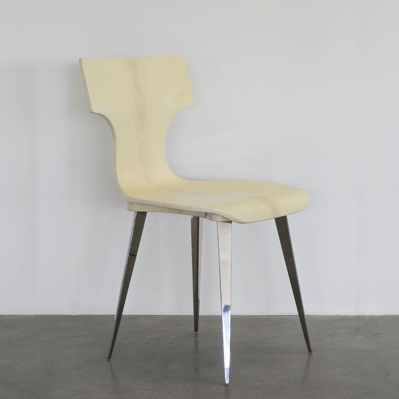 Italian Goatskin Design Chair For Sale
