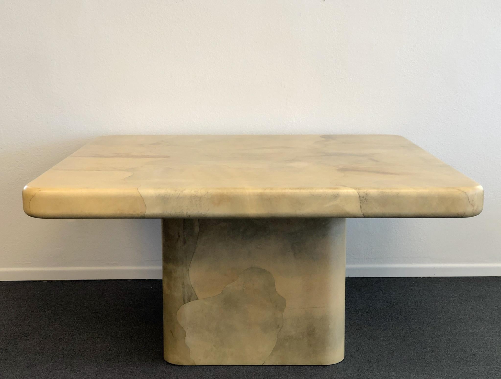 Goatskin Dining Table by Karl Springer In Excellent Condition In Palm Springs, CA