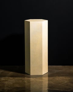 Goatskin Modern Minimal Side Table by Costantini, Pergamino Hex Alto, In Stock