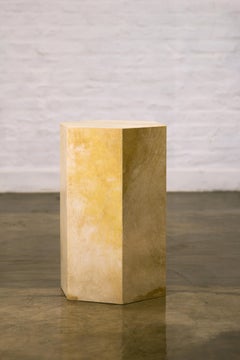 Goatskin Modern Minimal Side Table from Costantini, Pergamino Hex "in Stock"