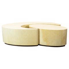 Goatskin Modern Sculptural Nesting Cocktail Tables from Costantini, Cadenza