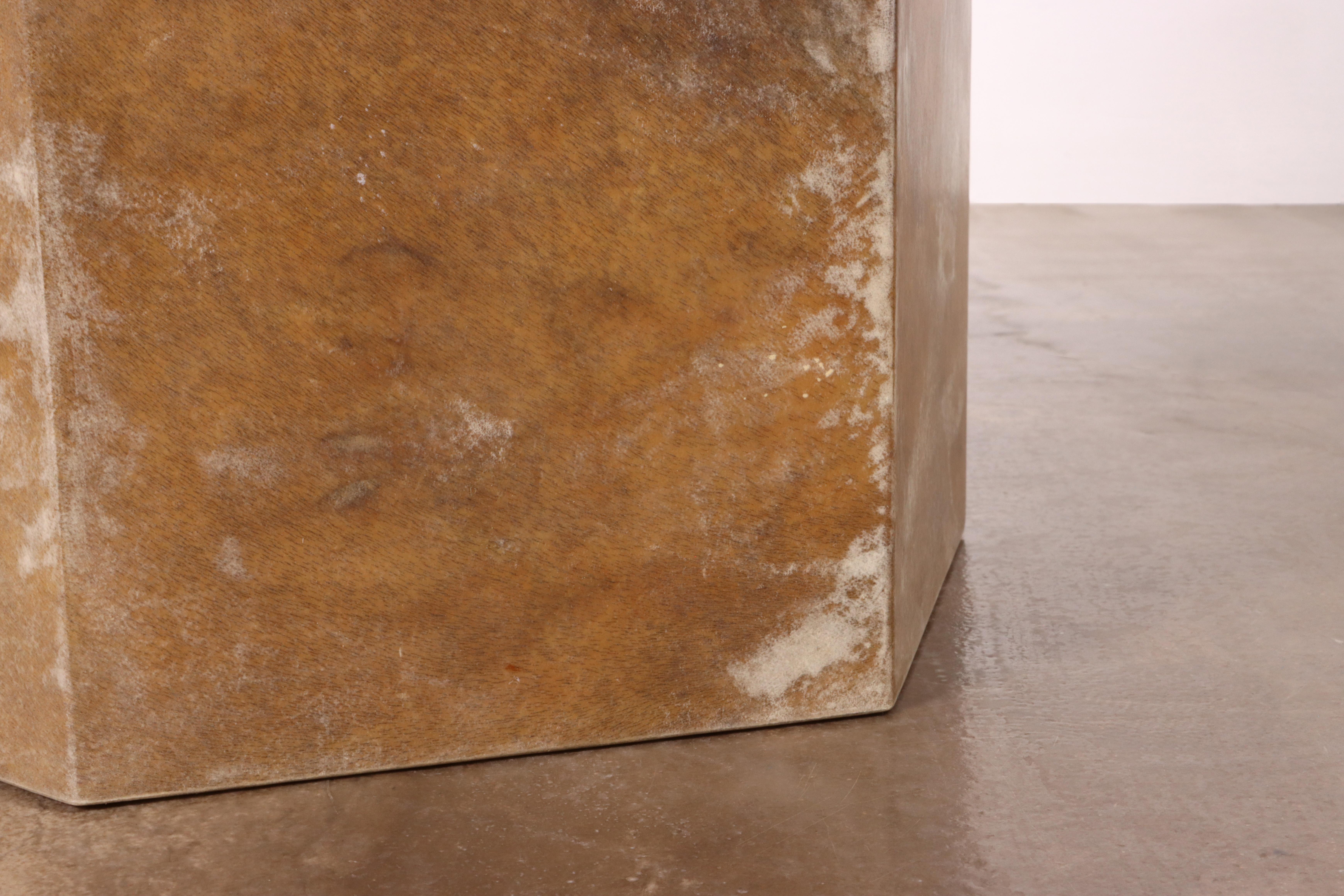 Goatskin Modern Side Table by Costantini, Pergamino Hex Caramel, In Stock  For Sale 7