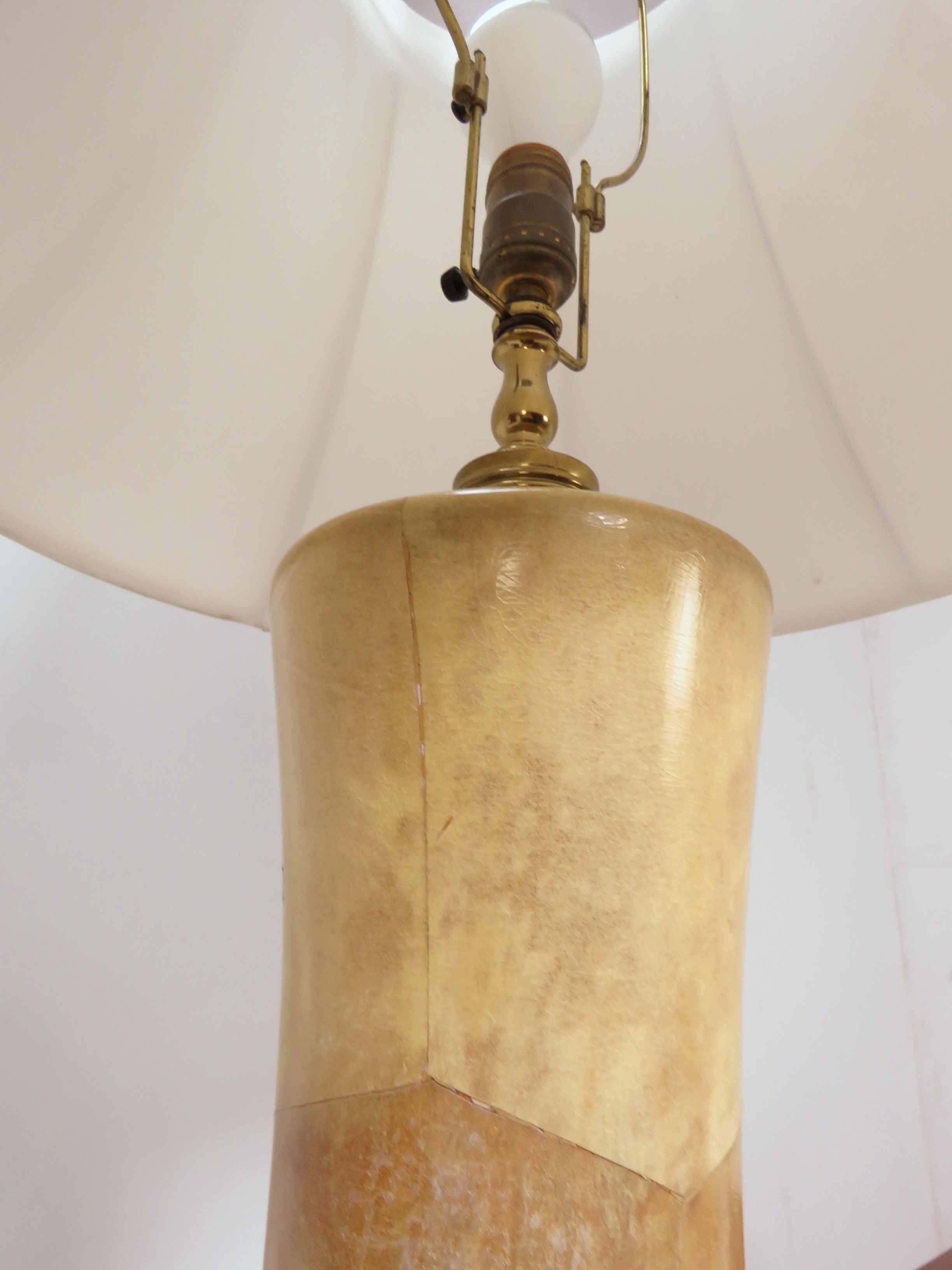 Mid-Century Modern Goatskin Parchment Table Lamp Attributed to Aldo Tura