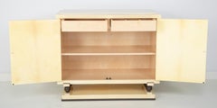 Goatskin Parchment Two-Door Cabinet with Bronze Pulls & Feet