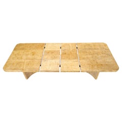 Goatskin Parchment Two Leaves Double Pedestal Dining Table Extension Board