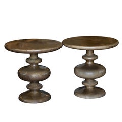 Goatskin Side Tables in the Manner of Aldo Tura, Pair 