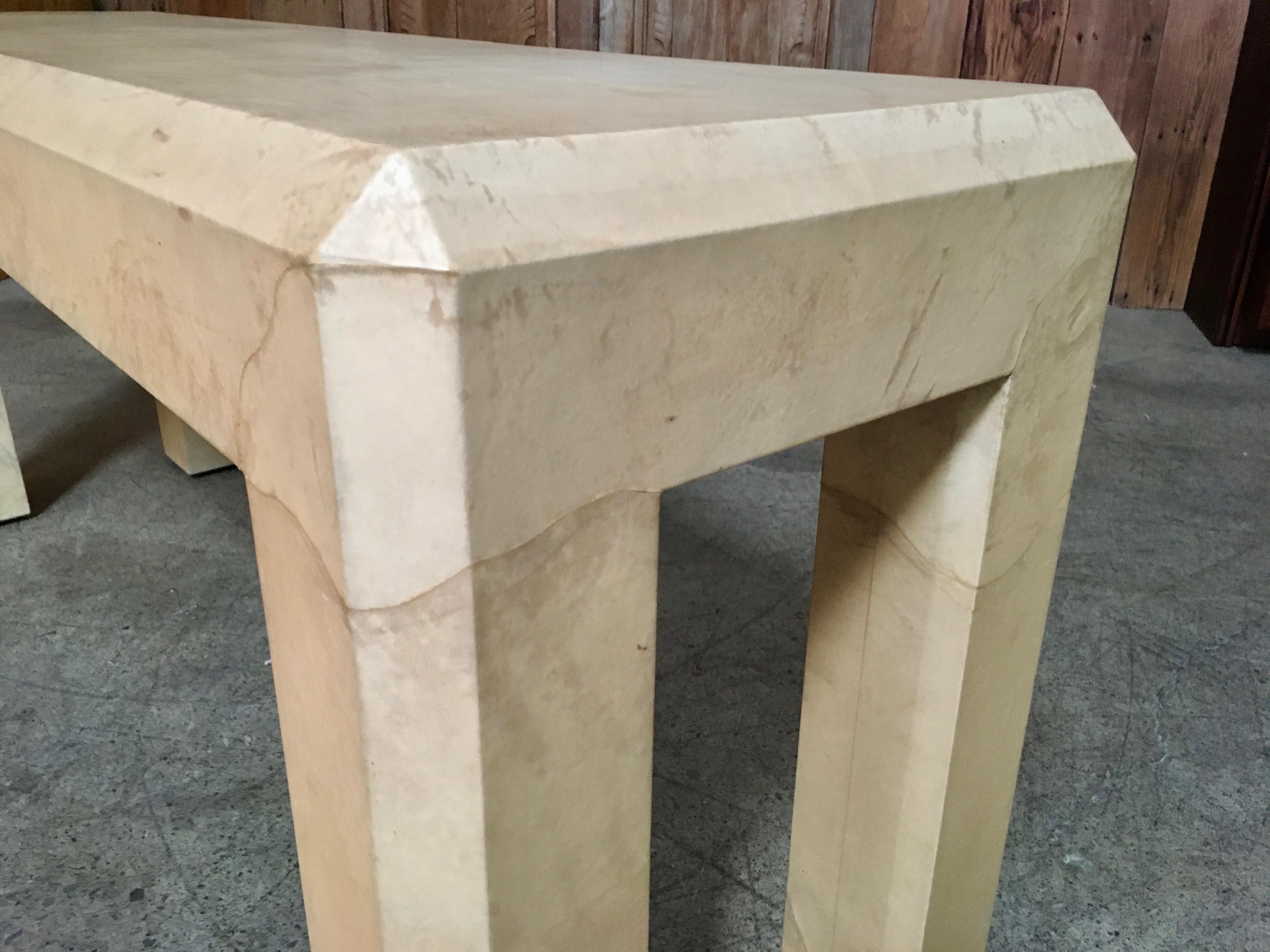 Goatskin Wrapped Console Table 8