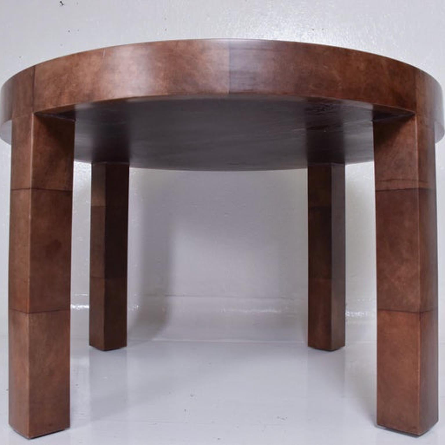 1960s Aldo Tura Dining Table Wrapped Goatskin Italy For Sale 3