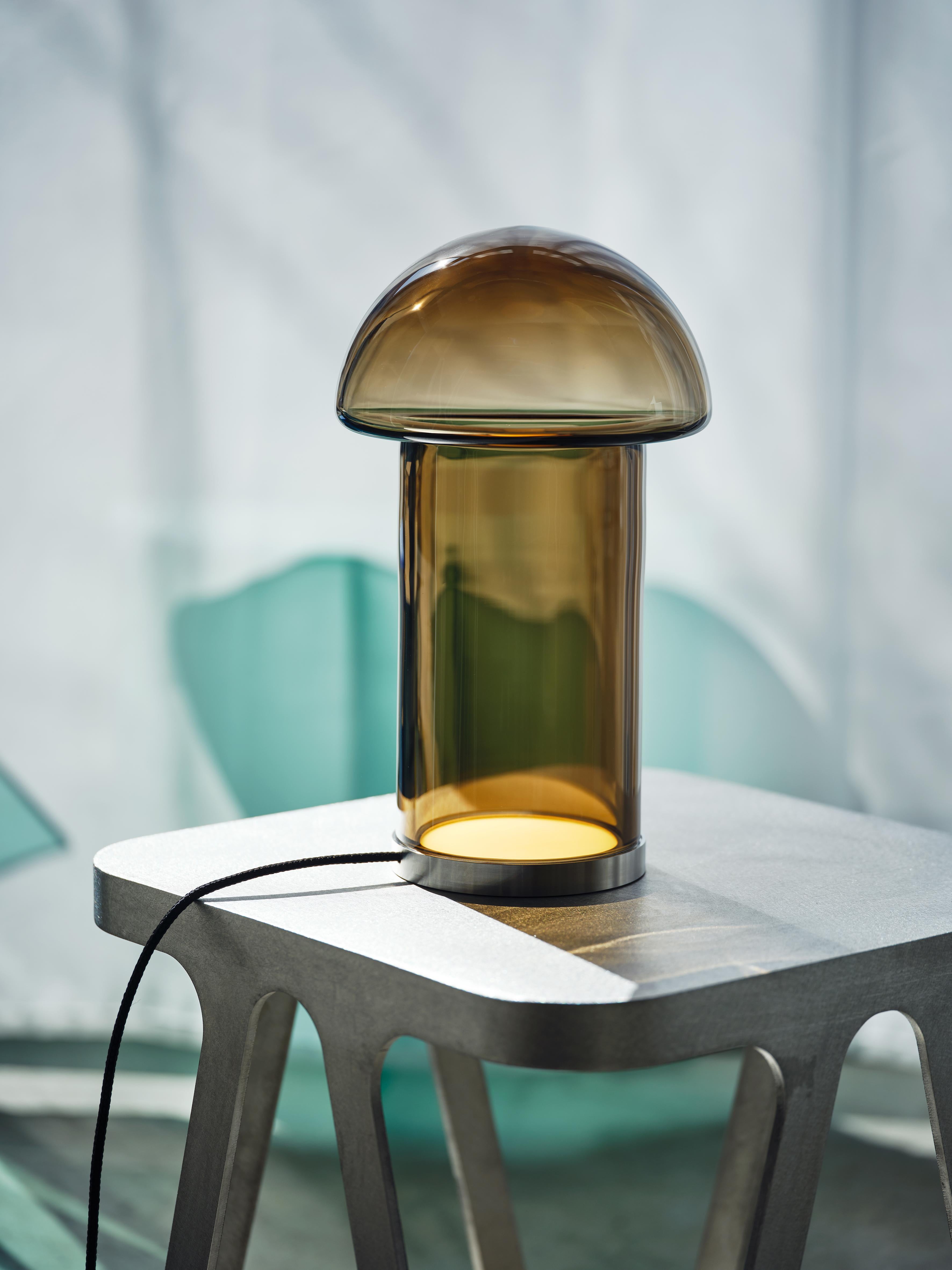 Goba Table Lamp 20 cm Clear Glass Bronze Brass, Sebastian Scherer NEO/CRAFT For Sale 9