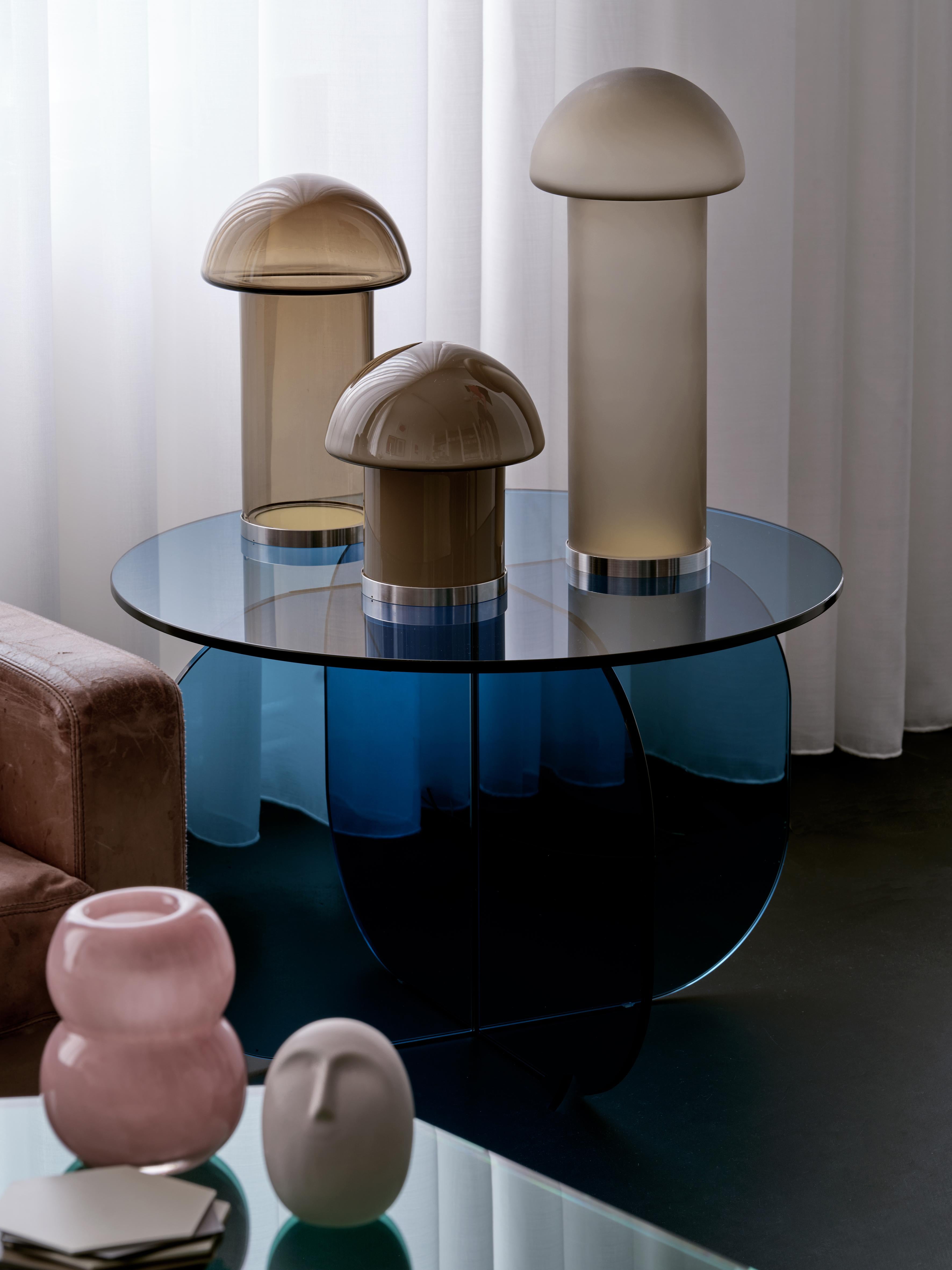 Modern Goba Table Lamp 20 cm Clear Glass Bronze Brass, Sebastian Scherer NEO/CRAFT For Sale