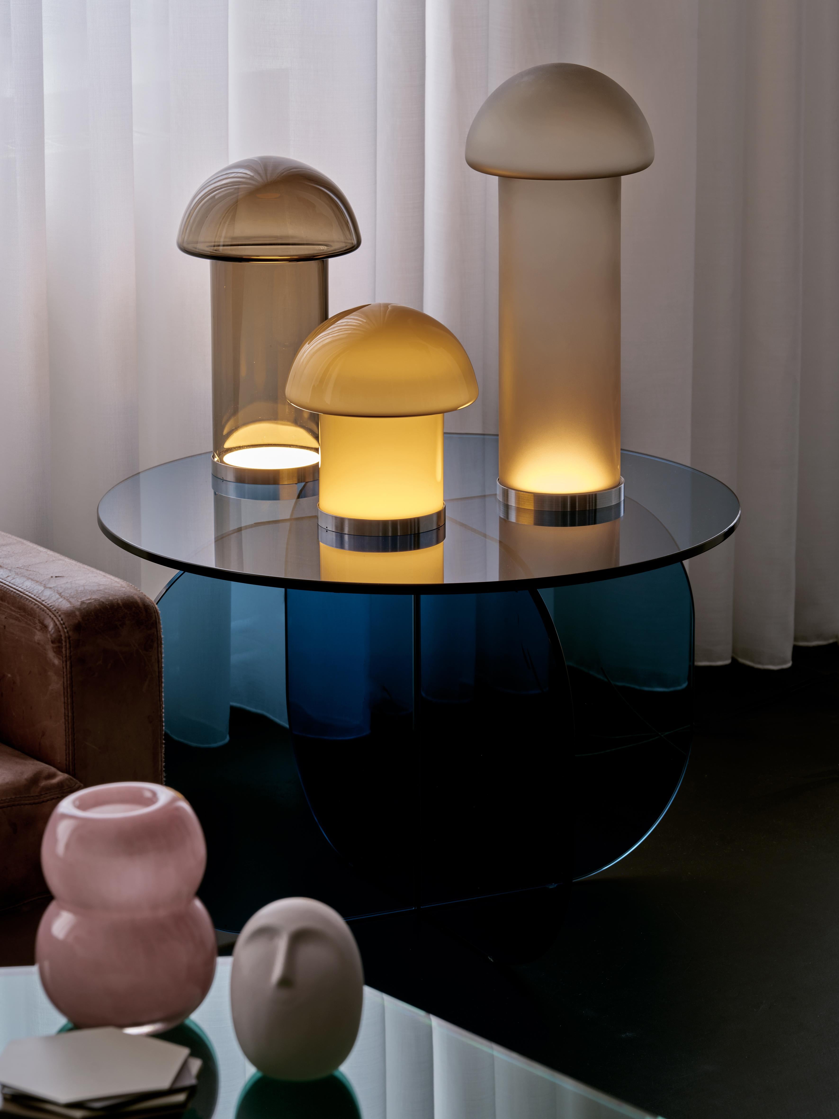 German Goba Table Lamp 20 cm Clear Glass Bronze Brass, Sebastian Scherer NEO/CRAFT For Sale