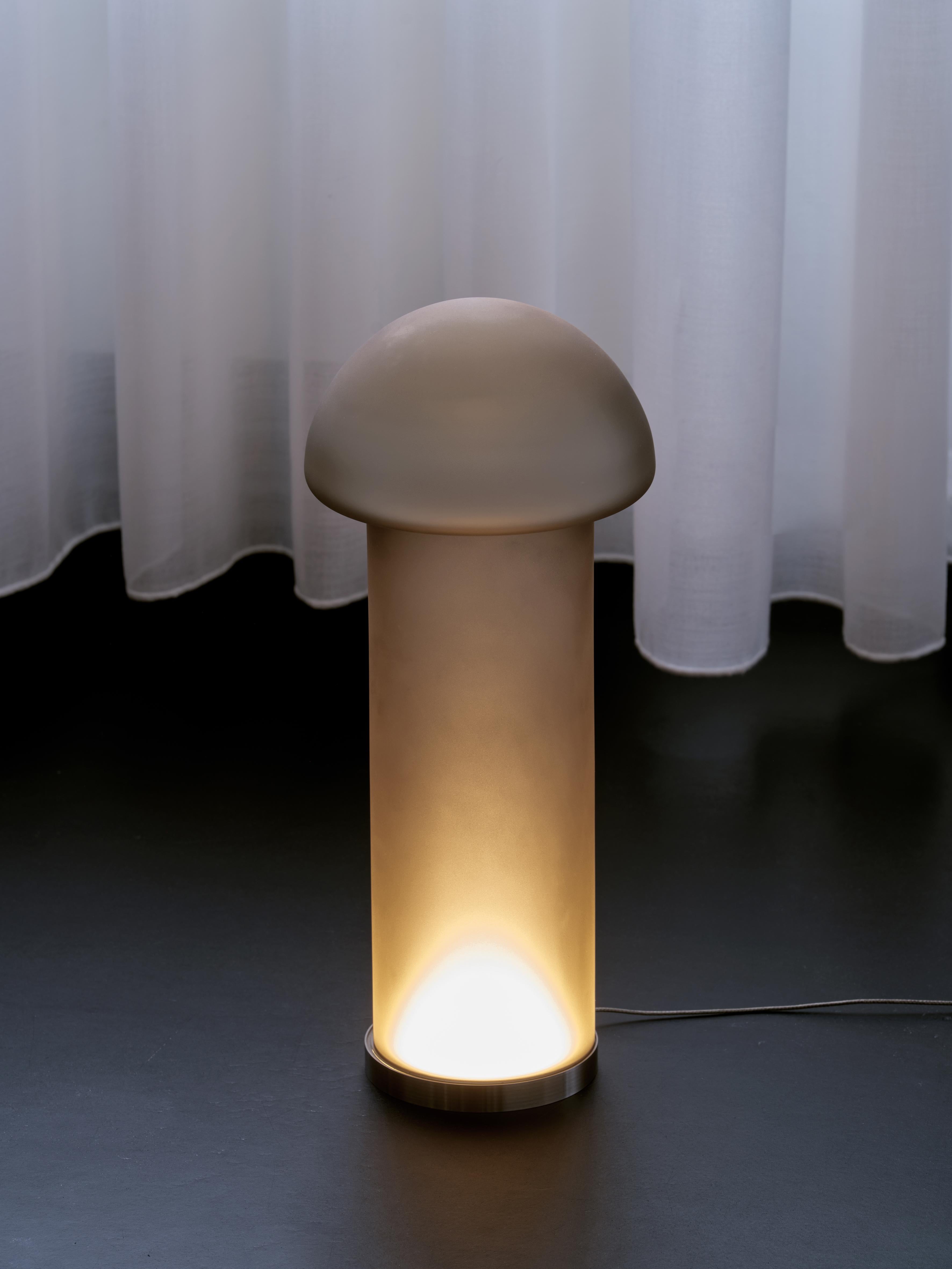 Contemporary Goba Table Lamp 20 cm Clear Glass Bronze Brass, Sebastian Scherer NEO/CRAFT For Sale