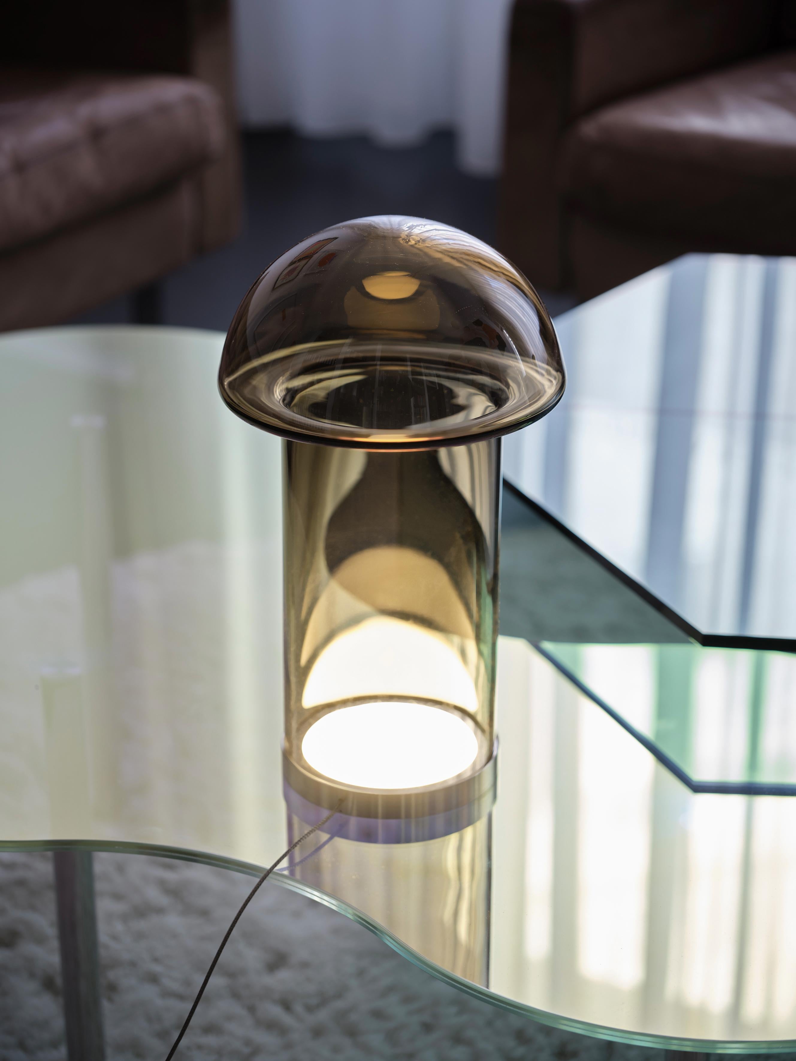 Goba Table Lamp 20 cm Clear Glass Bronze Brass, Sebastian Scherer NEO/CRAFT For Sale 2