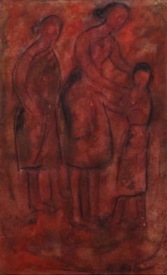 Sin título, Figurativo, Gouache sobre papel de Gobardhan Ash "En Stock"