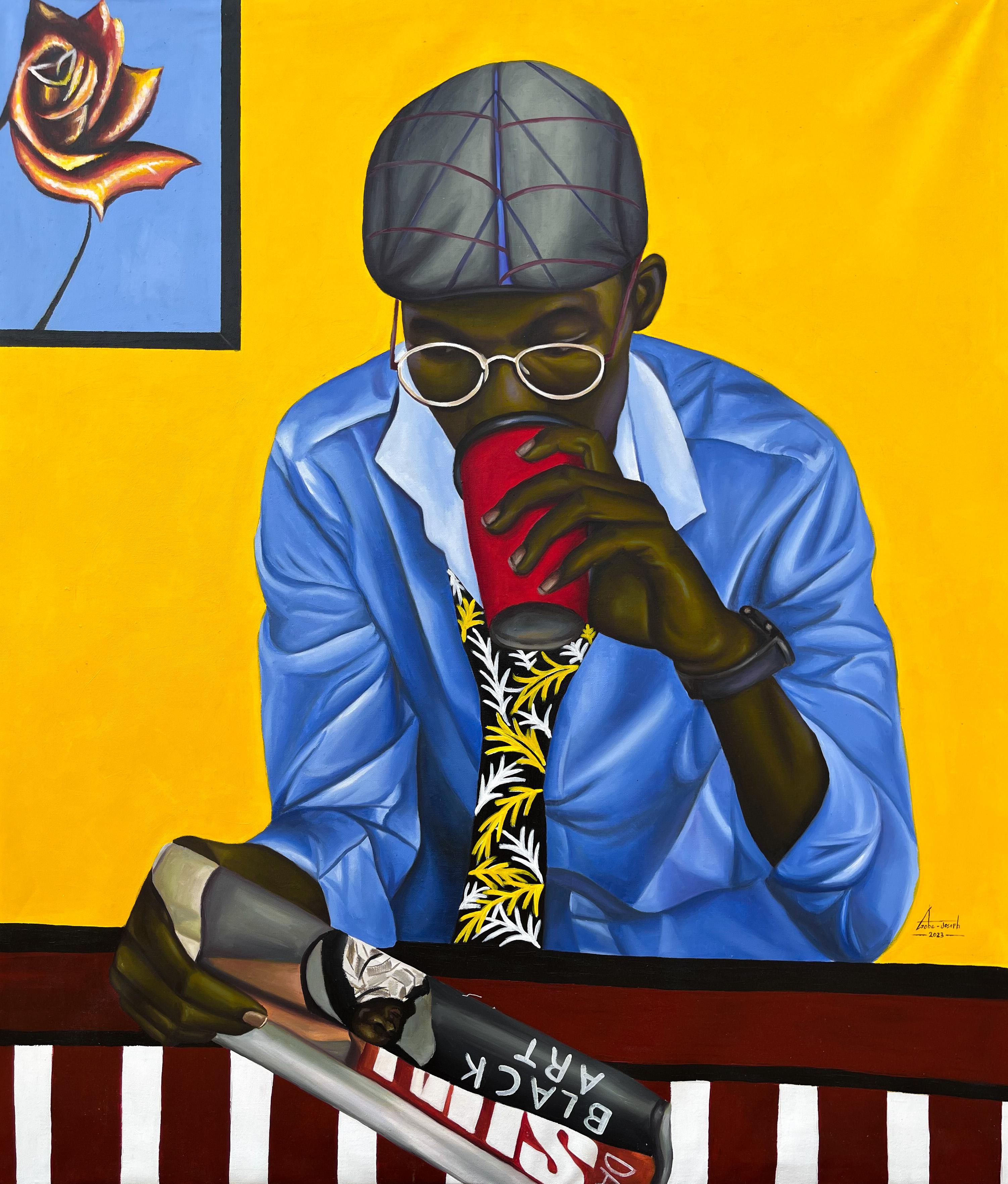 Figurative Painting di Gobe Joseph - Inizio della nuova storia 2
