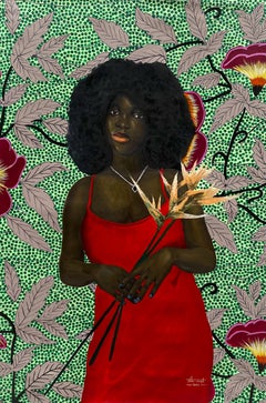Les fleurs de la force 2 -21e siècle, Contemporain, Peinture figurative, Femmes