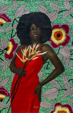 Flores de fuerza 3 -Siglo XXI, Contemporáneo, Pintura figurativa, Mujer