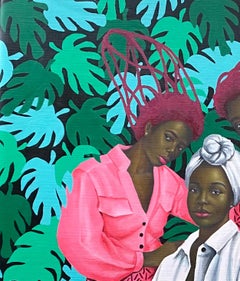 Sisters' Reunion -21st Century Contemporary, Figurative Portrait, Fashion, Women