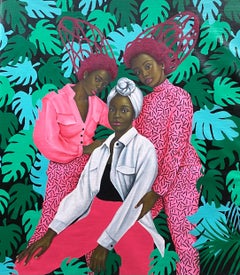 Reunión de hermanas -Siglo XXI Contemporáneo, Retrato figurativo, Moda, Mujer