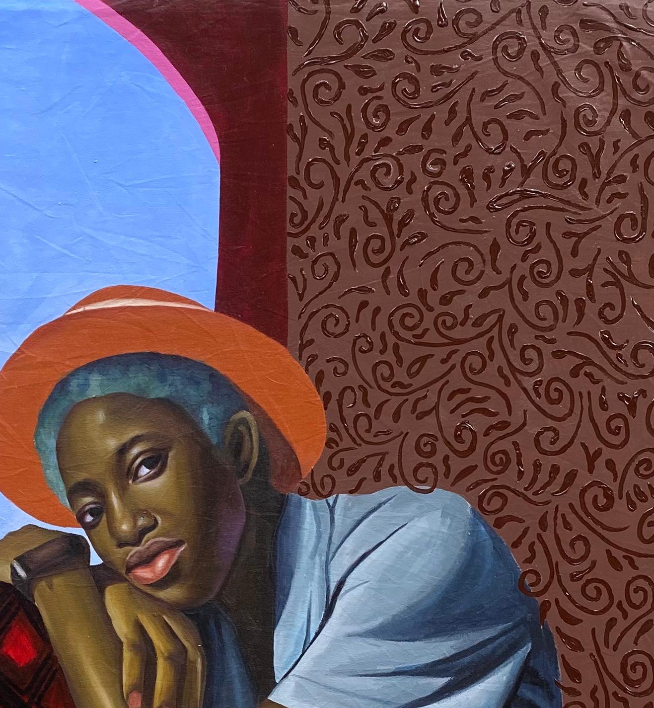 Souvenirs of Resilience -21. Jahrhundert, Zeitgenössisch, Figurativ, Farbig, Frauen (Schwarz), Portrait Painting, von Gobe Joseph