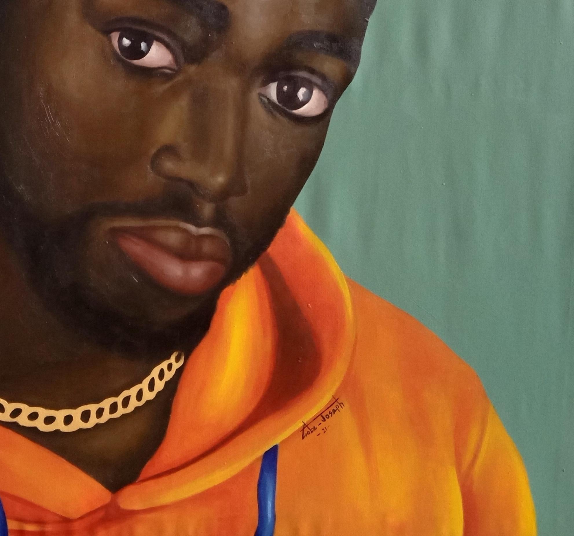 Il ragazzo nero - Painting Contemporaneo di Gobe Joseph