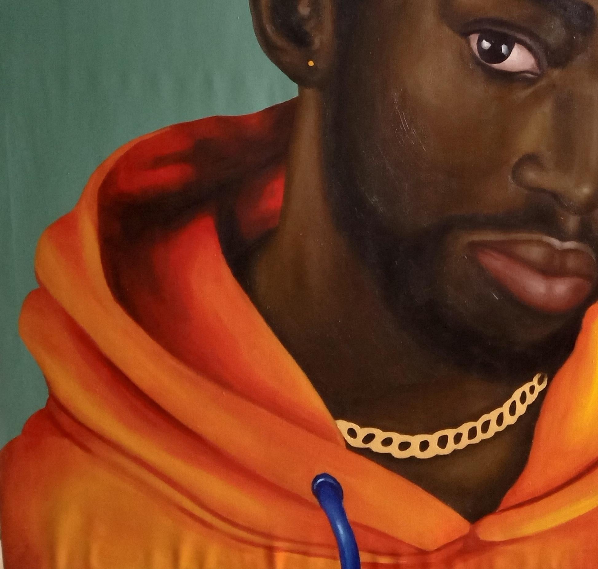 The Black Boy - Contemporary Painting by Gobe Joseph