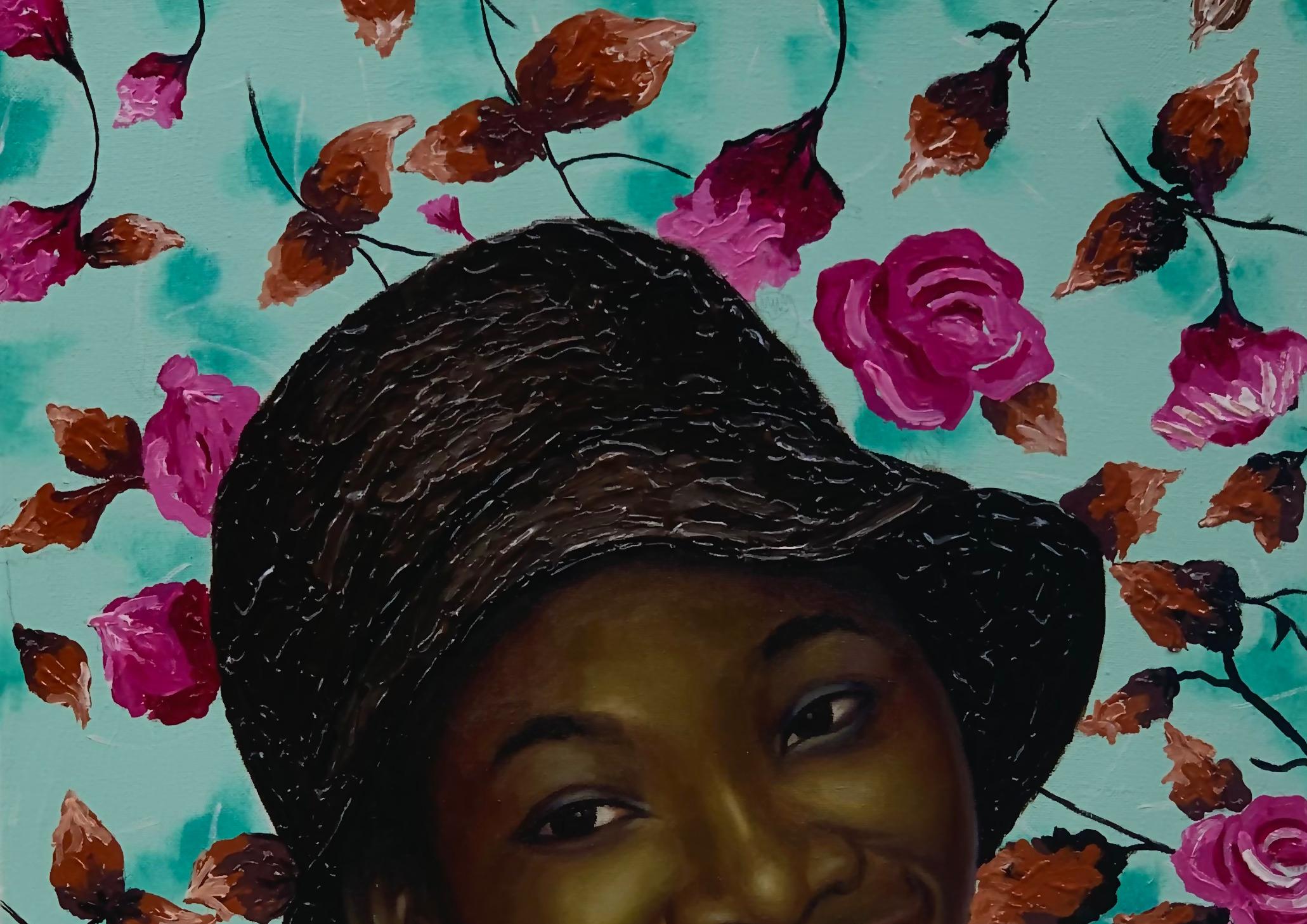 We All Have A Reason To Smile 1 - 21st Century Contemporary, Figurative, Fashion - Painting by Gobe Joseph