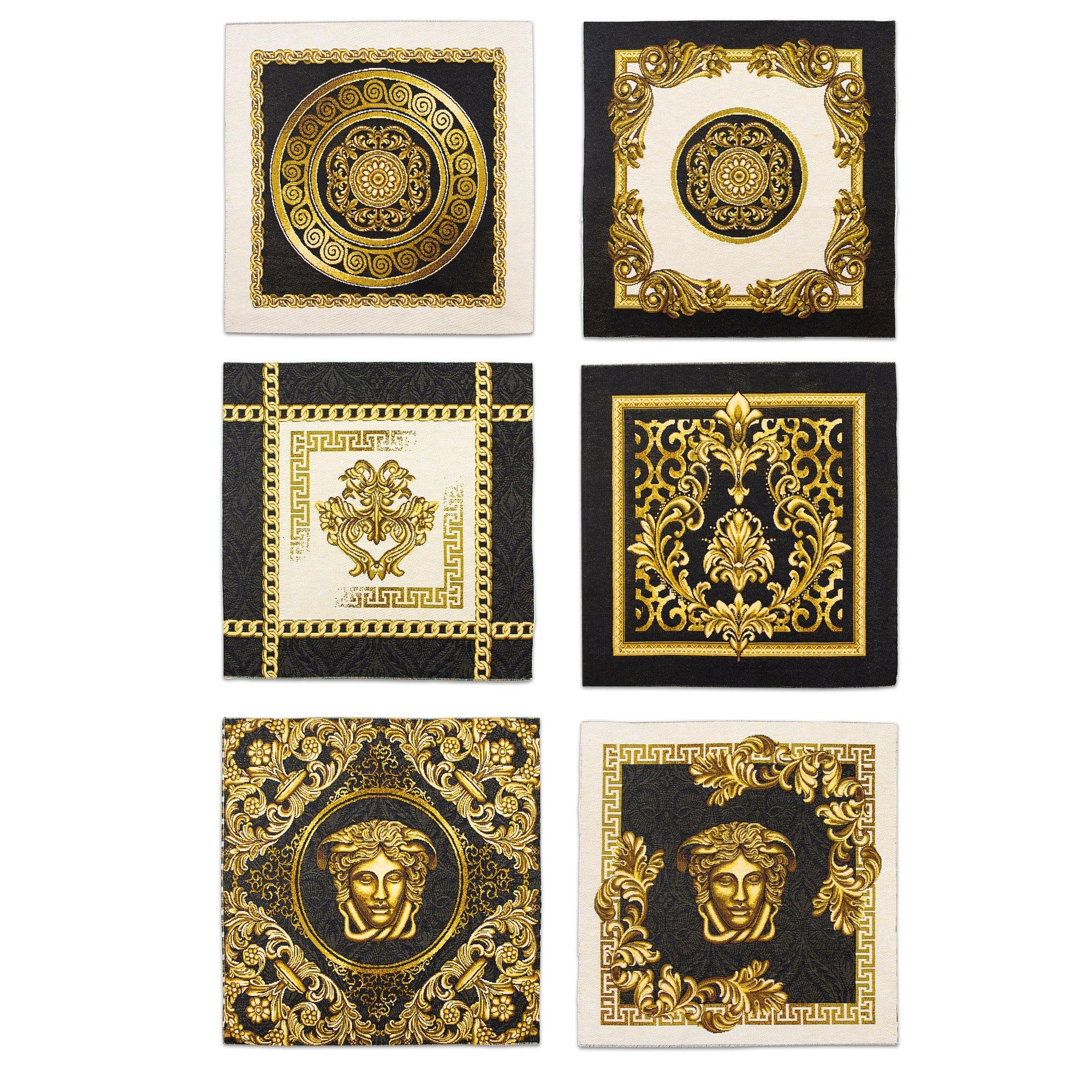 Italian Gobelin Fabric Tapestries. According To Versace “medusa” For Sale