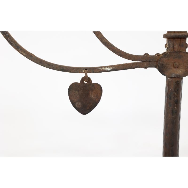 Goberg Germany Hugo Berger. Arts & Crafts five branch handmade iron candelabra. For Sale 7