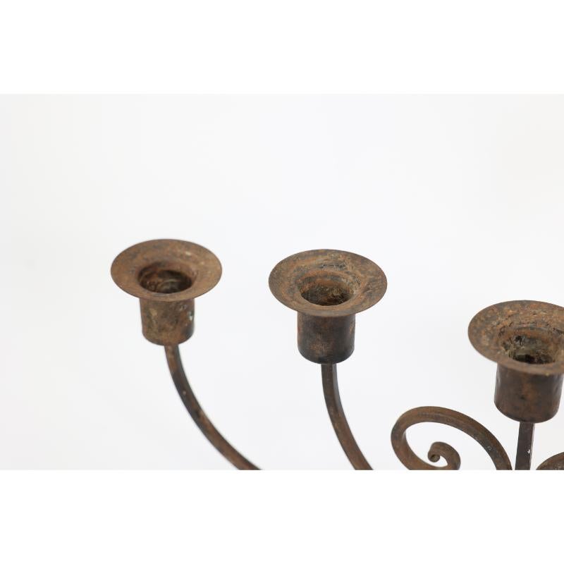 Goberg Germany Hugo Berger. Arts & Crafts five branch handmade iron candelabra. For Sale 5