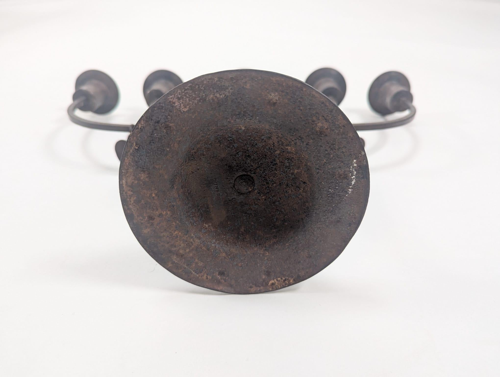 Goberg Germania Hugo Berger. Candelabro in ferro a cinque rami realizzato a mano in stile Arts & Crafts. in vendita 5