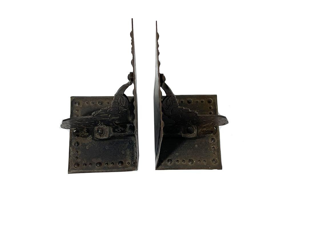 Goberg , Hugo Berger Wrought Iron Bookends, Germany, circa 1910 In Good Condition For Sale In Delft, NL