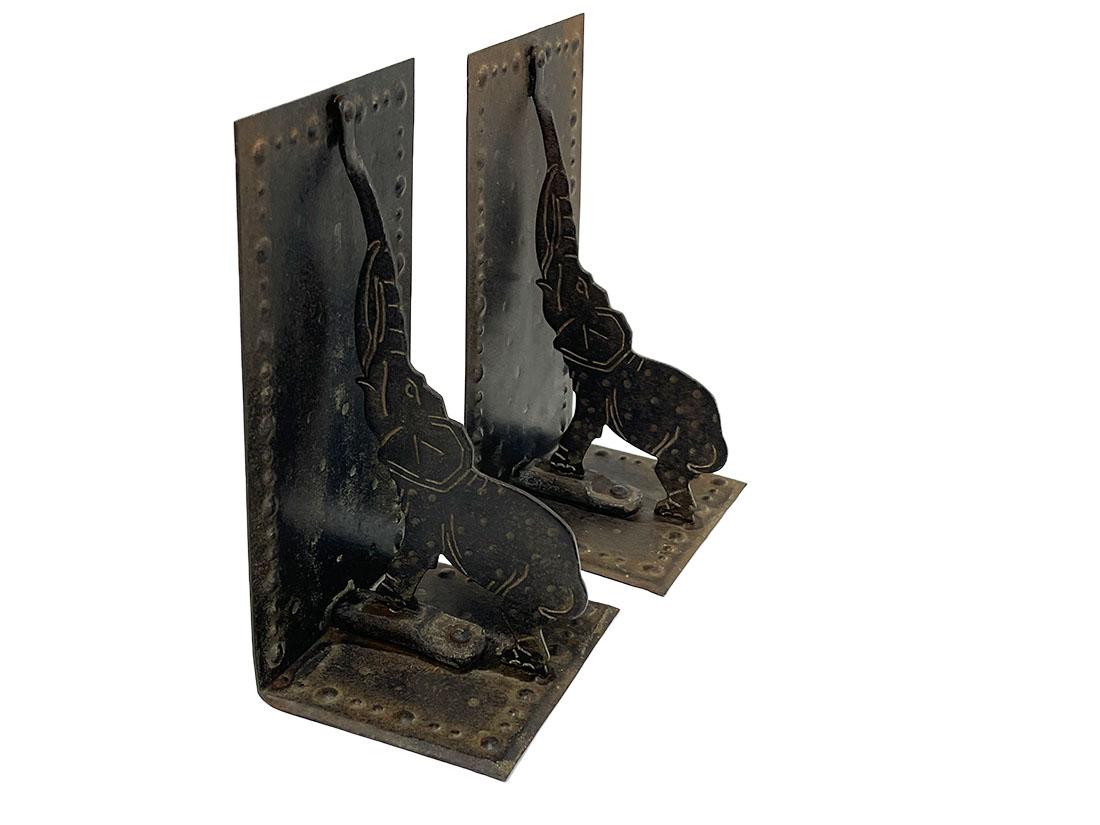 20th Century Goberg , Hugo Berger Wrought Iron Bookends, Germany, circa 1910 For Sale