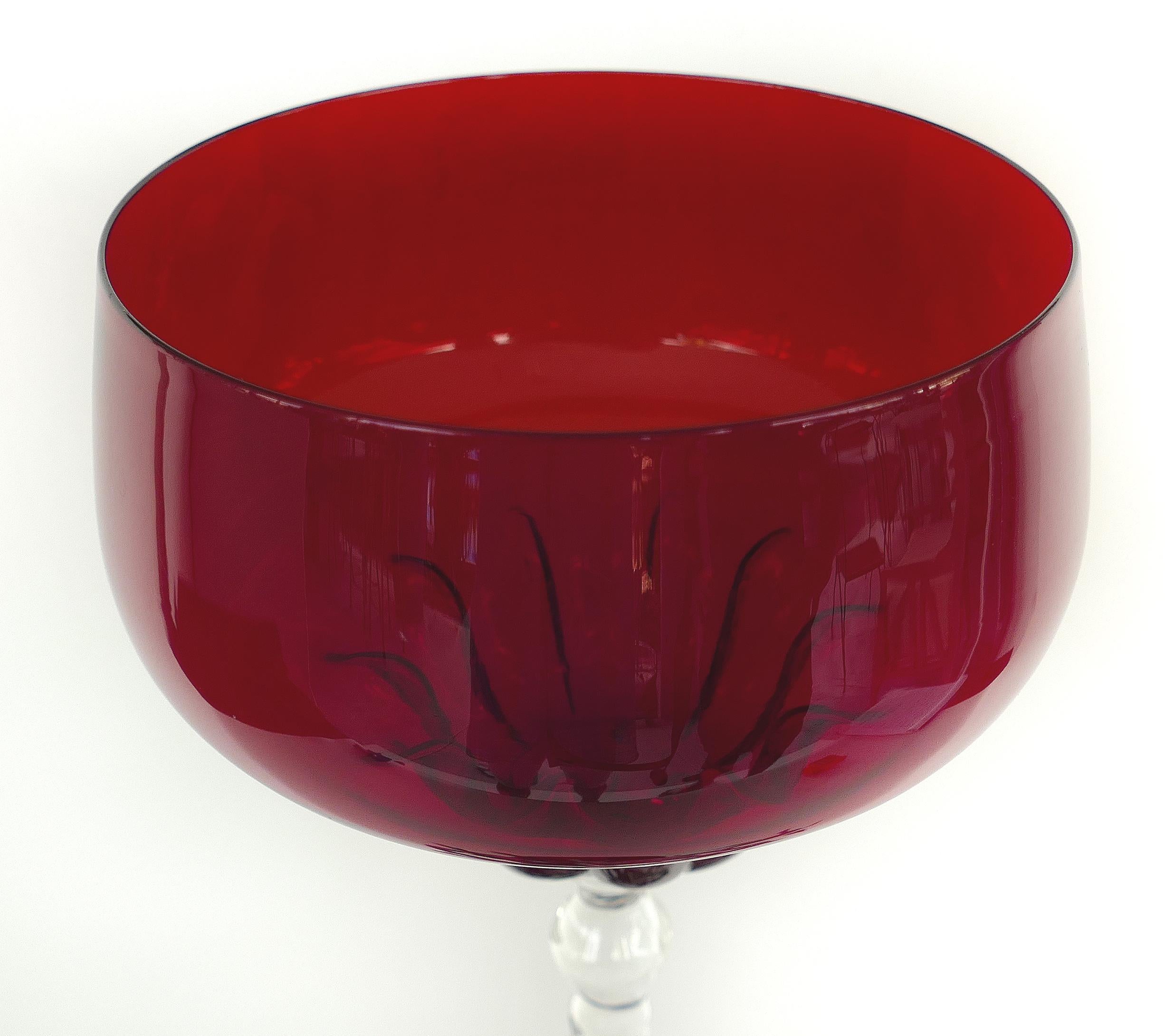 Italian Goblet by Master Glass Blower Lucio Bubacco Depicting Good & Evil