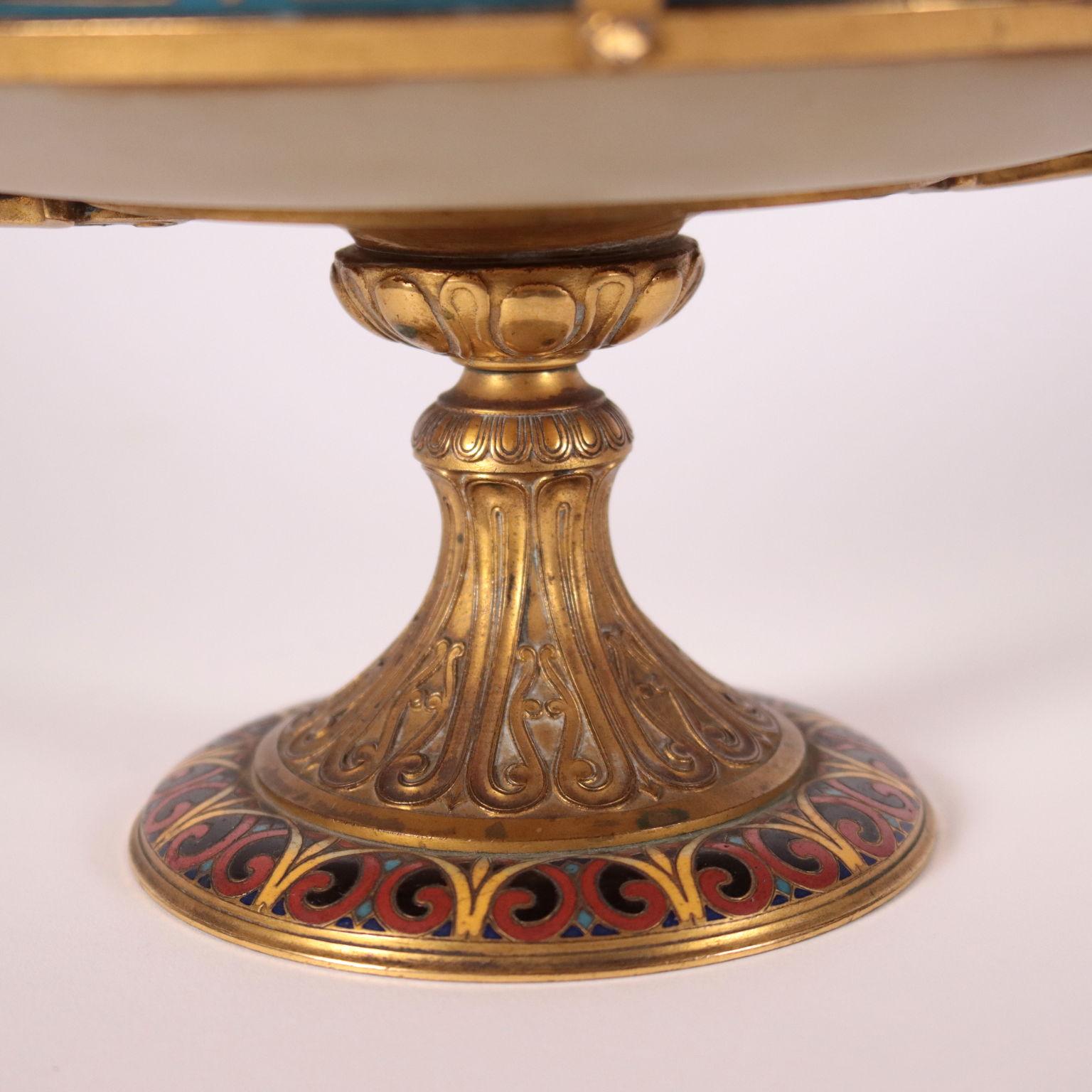XIX secolo Calice Eclettico Ferdinand Barbedienne in bronzo alabastro, Parigi, 1800 in vendita