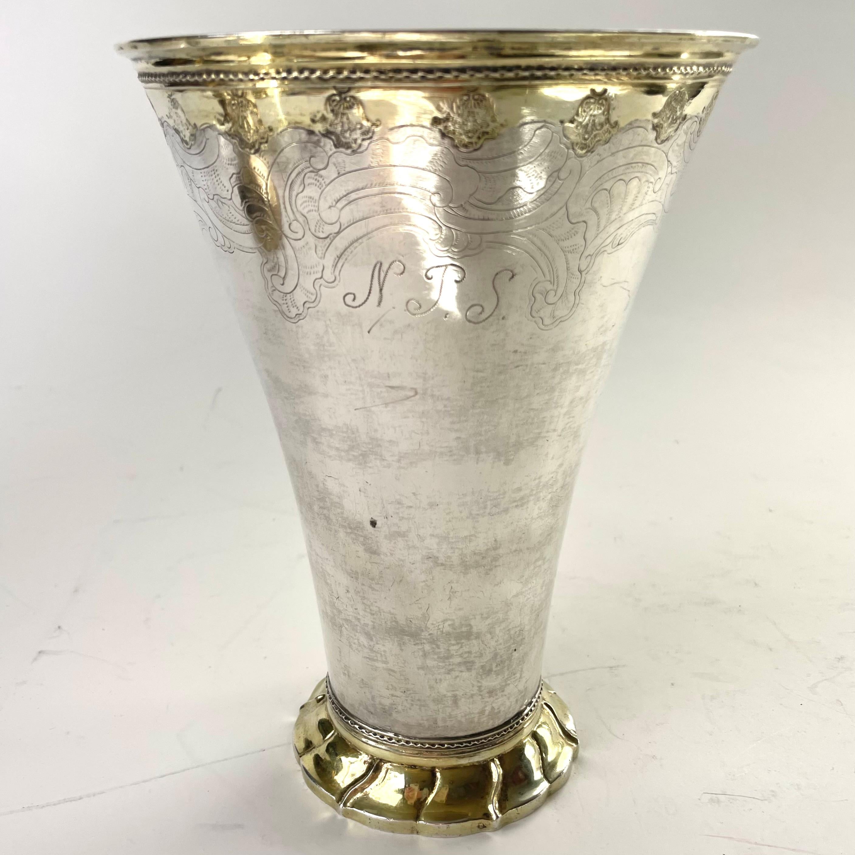 Gilt Goblet in Silver, partly gilded. Rococo by S. Westerstråhle the elder from 1765