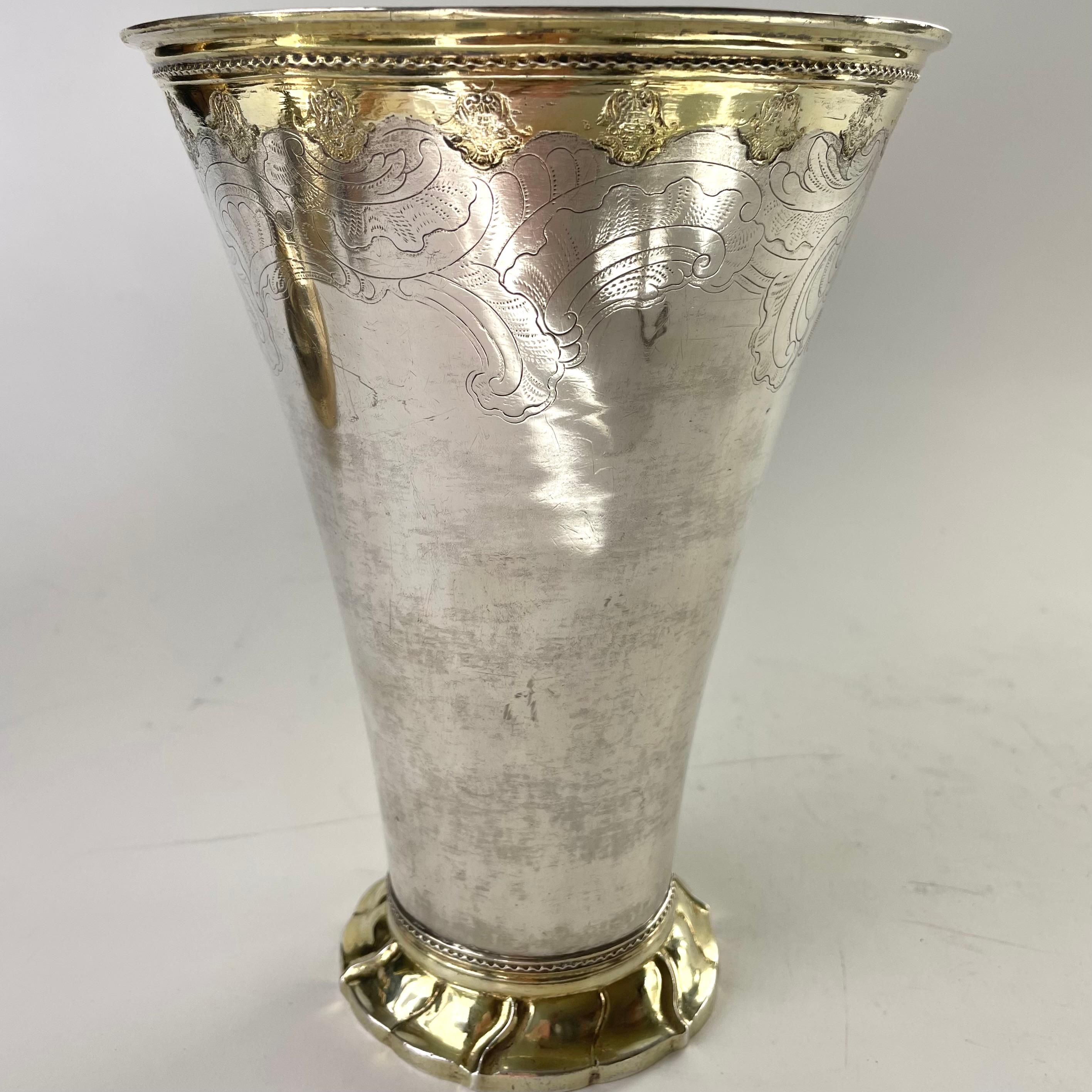 Goblet in Silver, partly gilded. Rococo by S. Westerstråhle the elder from 1765 In Good Condition In Knivsta, SE