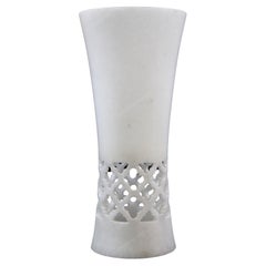 Goblet in White Marble Handctafted in India by Stephanie Odegard